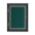 United Visual Products Single Door Enclosed Radius EZ Tack Board, 36"x36", Header, Black/Black UV7012EZ-BLACK-BLACK